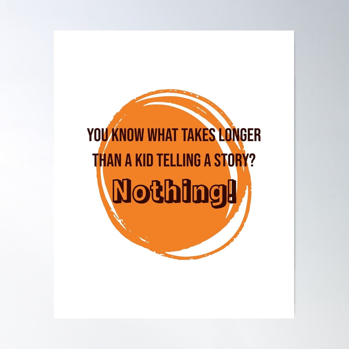 A Kid Telling A Story Poster Wall Art, Modern Wall Decor For Living