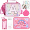 thumbnail image 1 of JYPS Lunch Box Insulated Lunch Bag, Bento Box with 6 Compartment Back to School(Pink A), 1 of 5