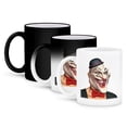 thumbnail image 1 of A Killer Clown In Makeup With Fangs Looking To His Left, 11oz Magic Transforming Mug, 1 of 8