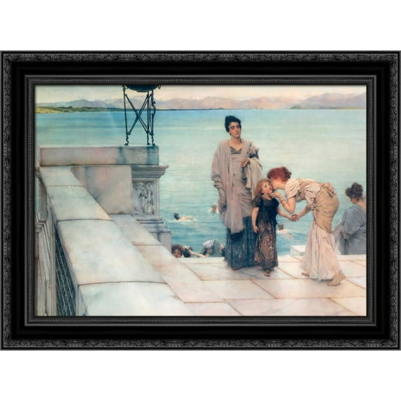 A Kiss 24x20 Black Ornate Wood Framed Canvas Art by Alma Tadema, Sir Lawrence