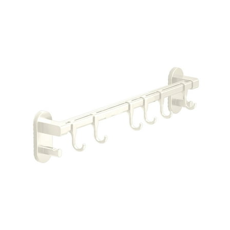A Kitchen Hook Rack No Hole Hanging Rod Wall Mounted Storage Pot Spoon Organizer 11.8X3.7X2.1 Inches 0.45 Lb 1Pc