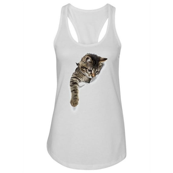 A Kitten Through A Hole. Tank Women -Image by Shutterstock, Female Large