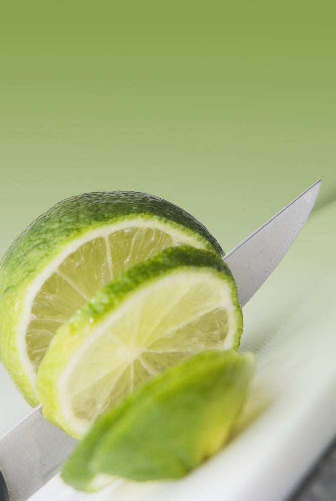 A Knife Cutting A Lime Canvas Art - Marlene Ford Design Pics (11 x 17)