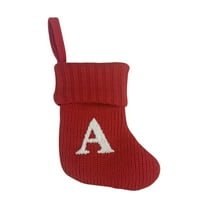 Initial Monogram Red Christmas Wool Stocking Decoration , Embroidered Letter Christmas Stocking, Decoration for Family Christmas Holiday Party Decor
