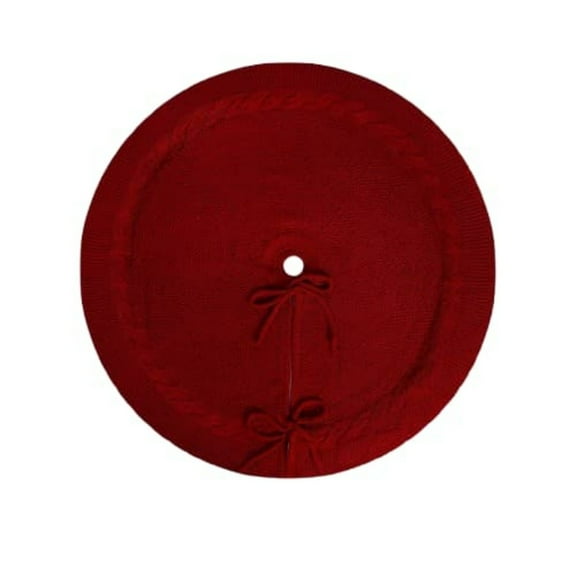 A Knitted Christmas Tree Skirt Red White For Holiday Decor Festive