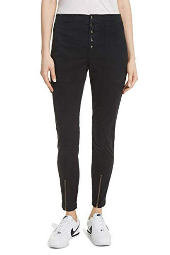 A.L.C. Ezra Slim Fit Crop Zip Ankle Pants for Women in Black, 6