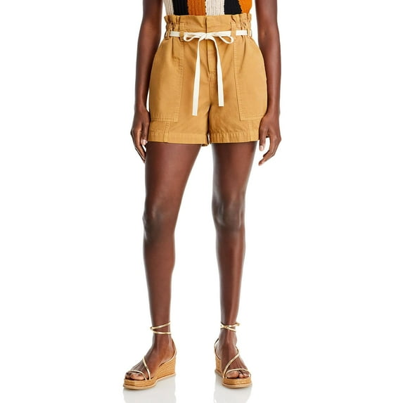 A.L.C. Womens Denim Waist tie Casual Shorts