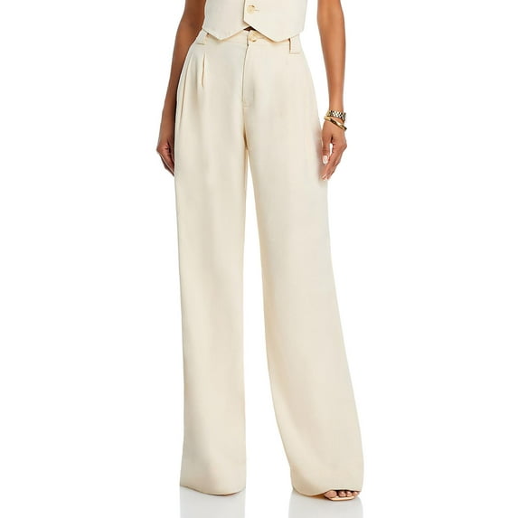 A.L.C. Womens Tommy II Linen Pleated Trouser Pants