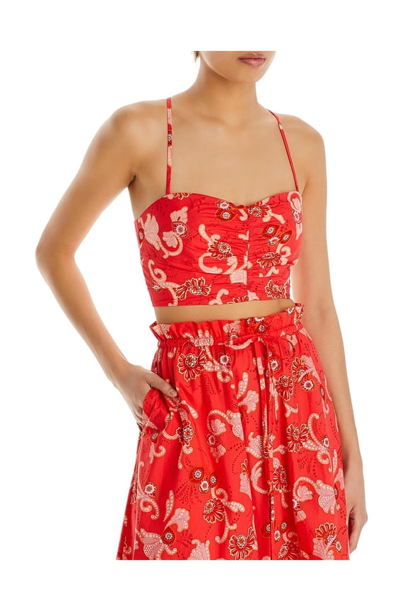 A.L.C. Womens Ruched Side Zipper Cropped