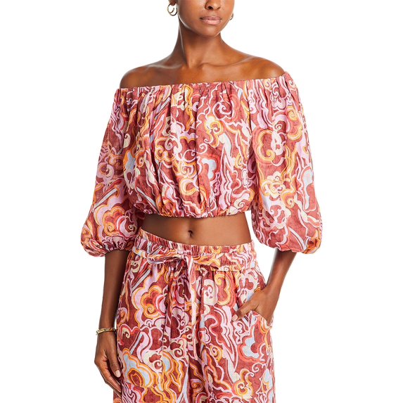 A.L.C. Womens Top Off-The-Shoulder Pullover Top