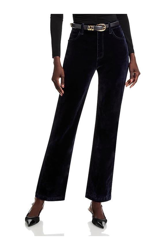 A.L.C. Womens Willie Solid Velvet Straight Leg Pants