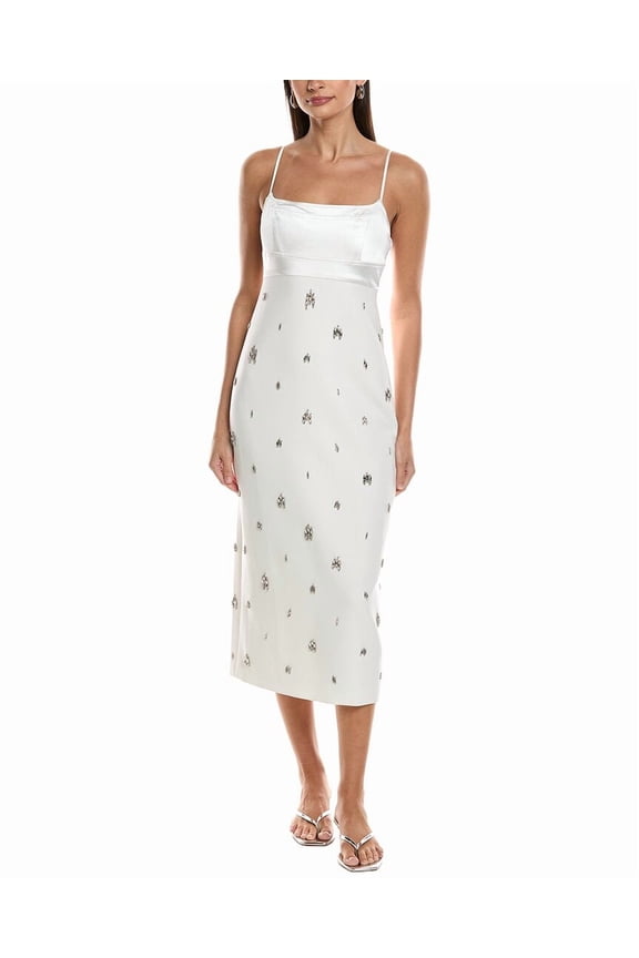 A.L.C. womens Alana Midi Dress, 4, White