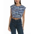 thumbnail image 1 of A.L.C. womens  Billie Linen-Blend Top, s, Blue, 1 of 3