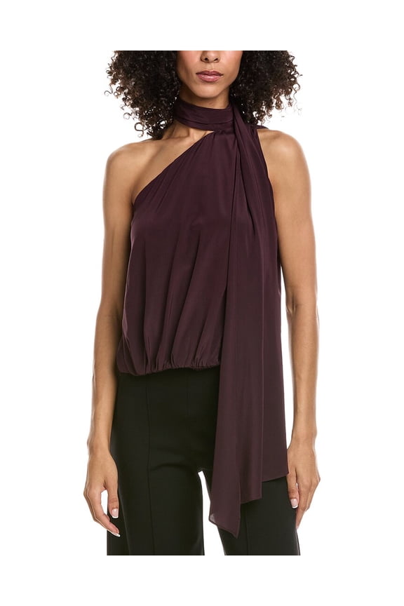 A.L.C. womens Celeste Silk-Blend Top, 2, Purple