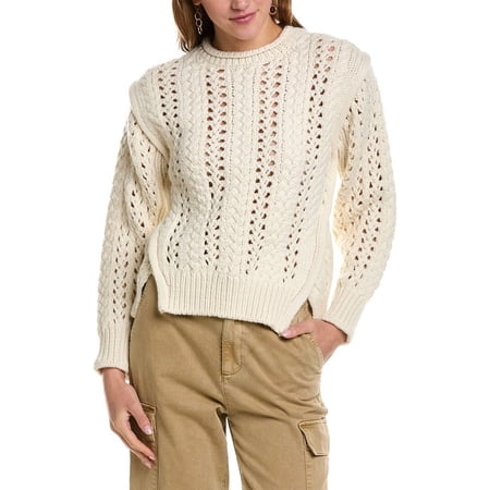 A.L.C. womens Chandler Wool Sweater, xs, White