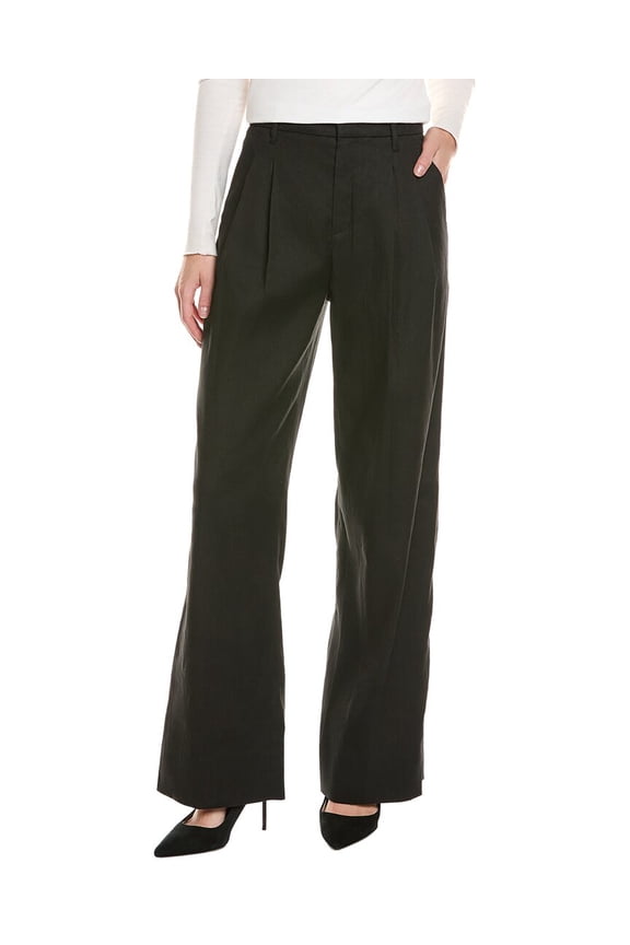 A.L.C. womens  Charles Linen-Blend Pant, 12, Black