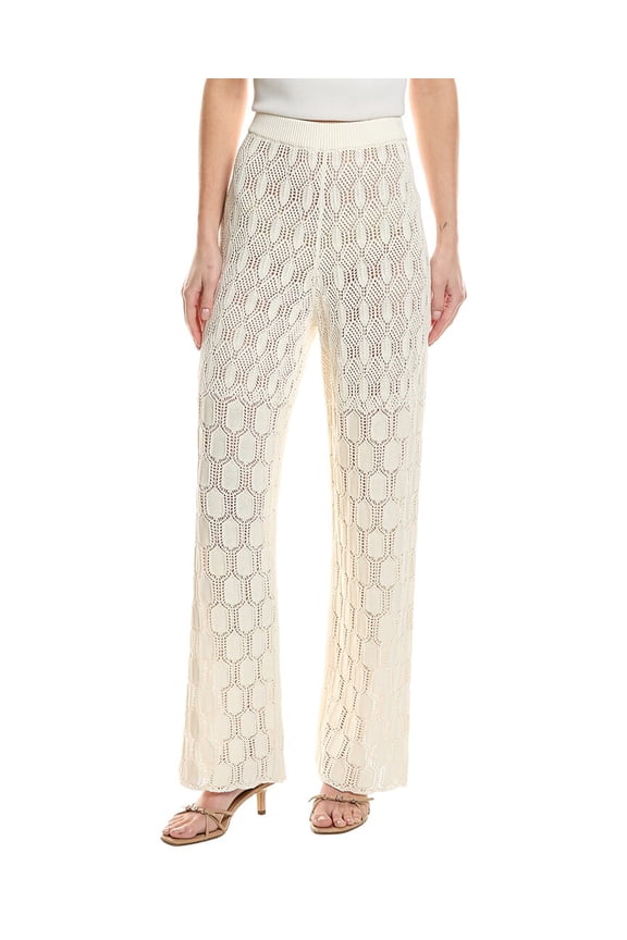 A.L.C. womens Jonas Silk-Blend Pant, l, White