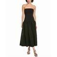 thumbnail image 1 of A.L.C. womens  June Linen-Blend Midi Dress, 00, Black, 1 of 3
