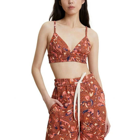 A.L.C. womens  Lana Linen Bra, 2, Brown