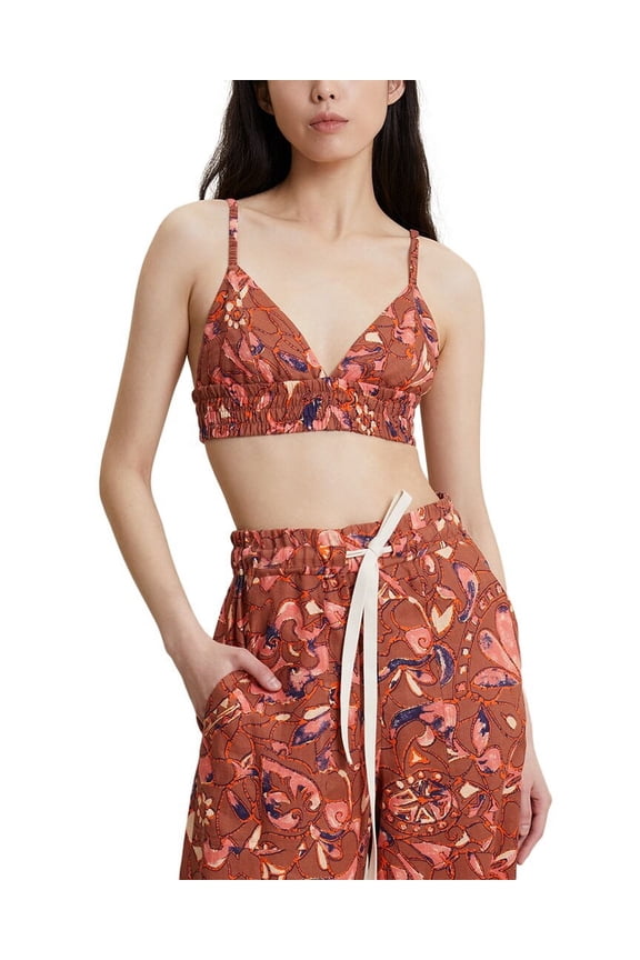 A.L.C. womens Lana Linen Bra, 2, Brown