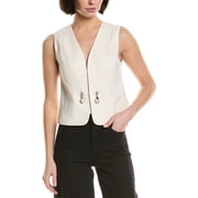 A.L.C. womens Leo Linen-Blend Vest, 2, White