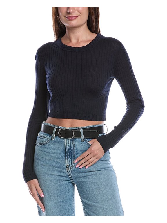 A.L.C. womens Lina Wool Top, XL, Blue