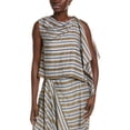 thumbnail image 1 of A.L.C. womens  Lota Linen-Blend Top, 8, Brown, 1 of 3