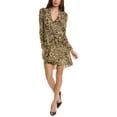 thumbnail image 1 of A.L.C. womens  Marcie Silk-Blend Mini Dress, 00, Brown, 1 of 3