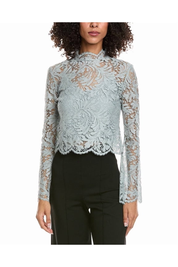 A.L.C. womens Margot Lace Top, 2, Blue