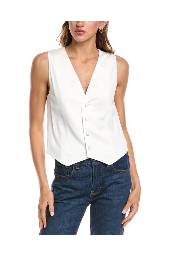 A.L.C. womens Maxine Wool-Blend Vest, 8, White