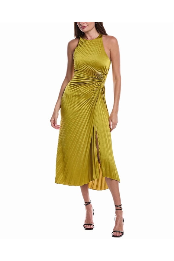 A.L.C. womens  Reagan Midi Dress, 0, Yellow