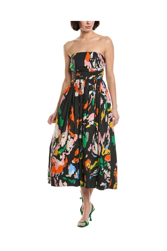 A.L.C. womens  Tate Print Dress, 0, Black