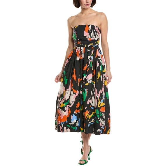 A.L.C. womens Tate Print Dress, 12, Black