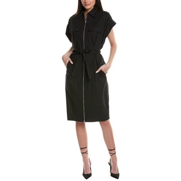 A.L.C. womens  Thea Zip Front Shirtdress, 00, Black