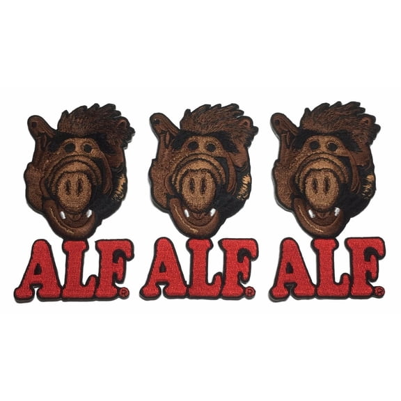 A.L.F. Character and Name Embroidered Iron On Patch Set of 3 Patches