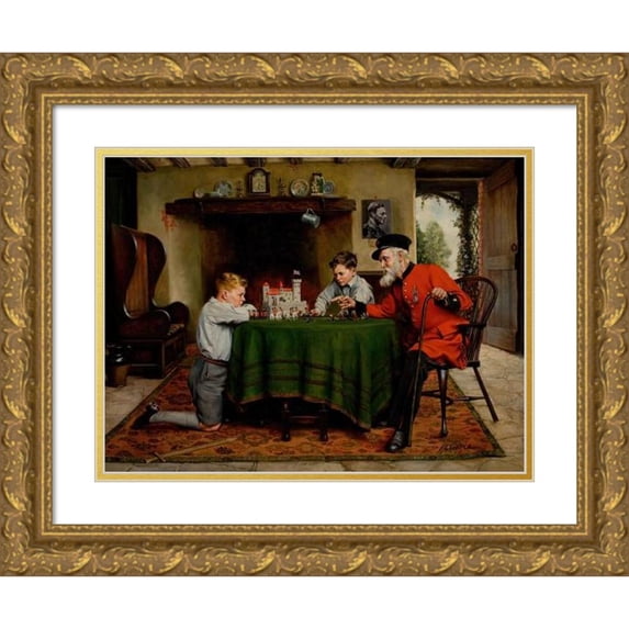A. L. Grace 24x19 Gold Ornate Framed and Double Matted Museum Art Print Titled - Military Tactics