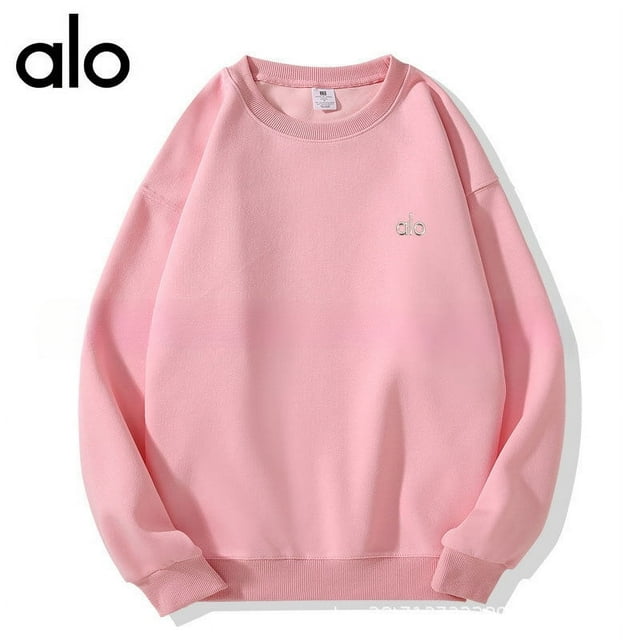 A-L-O yoga Outfit Unisex Hooded Sweatshirt 3Ddimensional Logo Loose Pocket CasualTop