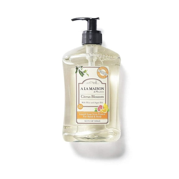 A LA MAISON Citrus Blossom Liquid Hand Soap - Triple French Milled Natural Moisturizing Soap (1 Pack, 16.9 oz Bottle)