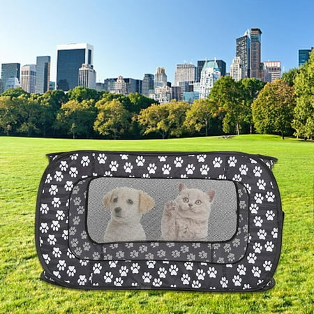 A-LHT Portable Folding Rectangular Pet Playpen for Dogs & Cats with Removable Mesh, Blue