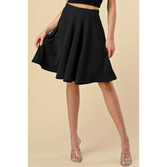 A LINE FLARED KNEE LENGTH MIDI SKIRT