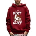 thumbnail image 1 of A LITTLE DIRT NEVER HURT Print Boy's Long Sleeve Pullover Tops Motorcycle Graphics Hoodie Comfy Casual Spring Fall Clothes, 1 of 8
