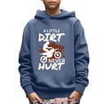 thumbnail image 1 of A LITTLE DIRT NEVER HURT Print Boy's Long Sleeve Pullover Tops Motorcycle Graphics Hoodie Comfy Casual Spring Fall Clothes, 1 of 8