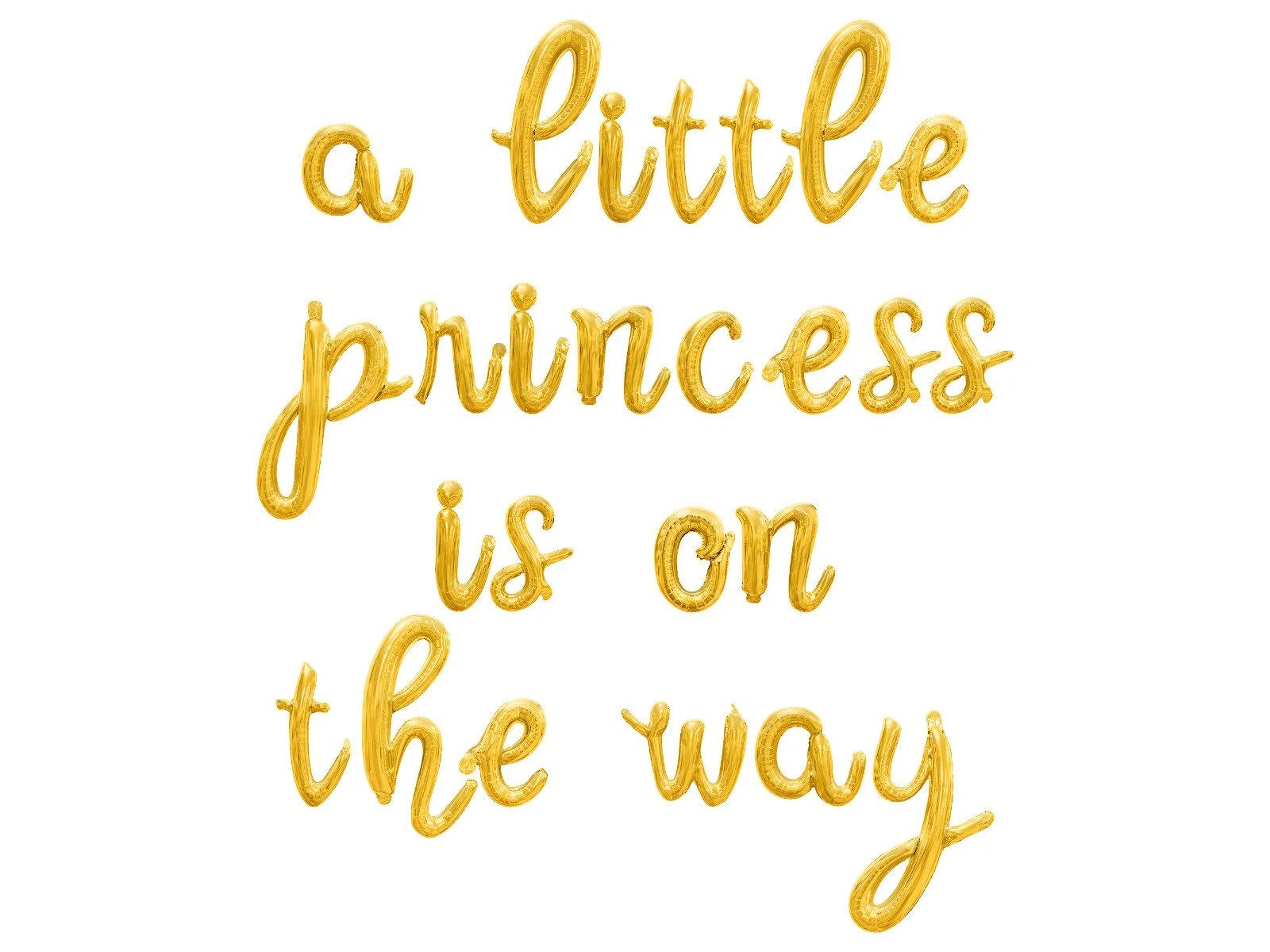 A LITTLE PRINCESS IS ON THE WAY Cursive Letter Balloon Banner -Baby ...