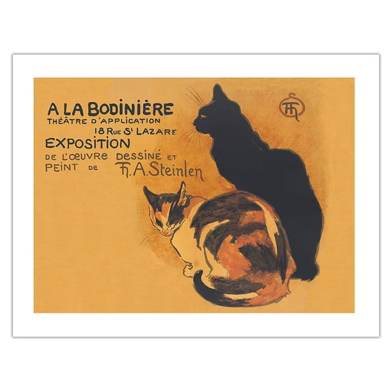 A La Bodiniere - Works Drawings Paintings of T. A. Steinlen - Vintage Exhibition Poster by Théophile Alexandre Steinlen c.1894 - Bamboo Fine Art 290gsm Paper (Unframed) 17x22in