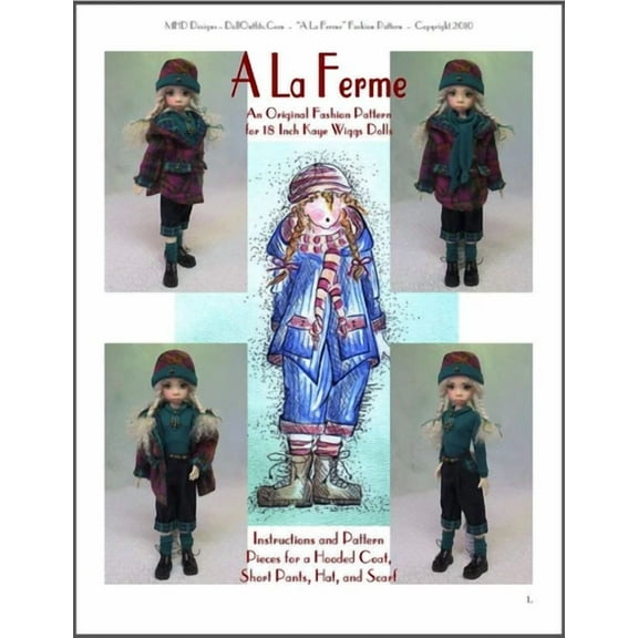 "A La Ferme" 18 Inch Ball Jointed Doll Bjd Kaye Wiggs Fashion Clothing Pattern