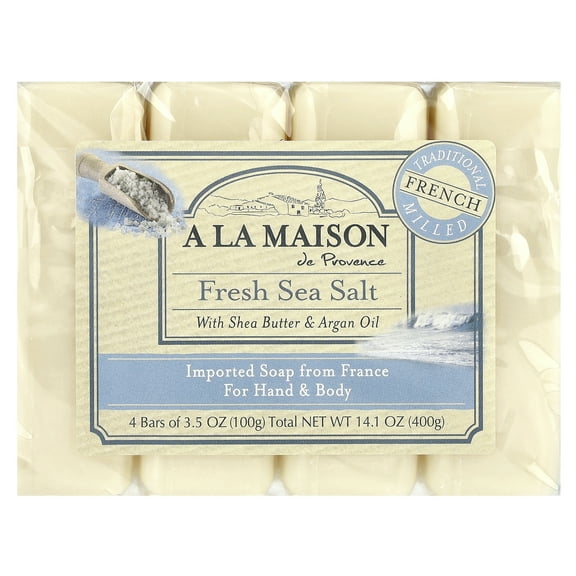 A La Maison Bar Soap, 4 Bars, Frsh Sslt - 4/3.5 oz