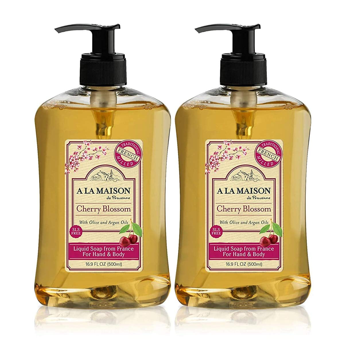 A La Maison Liquid Soap for Hand & Body, Cherry Blossom, 16.9 oz - 2 Pack