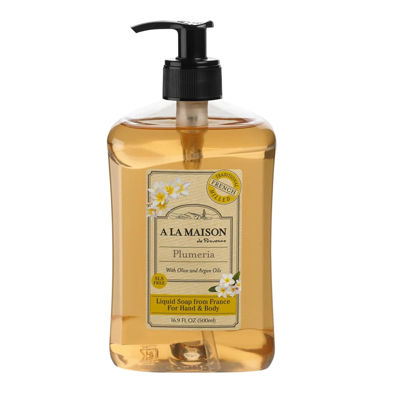 A La Maison Plumeria Scent Hand And Body Liquid Soap, 16.9 Oz, 2 Pack