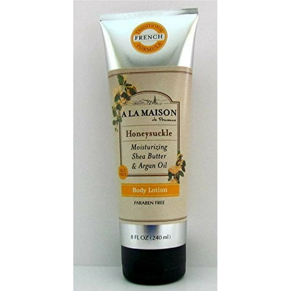 A La Maison de Provence Honey suckle Moistu rizing Shea Butter & Argan O il Body Lot ion 8 Oz.