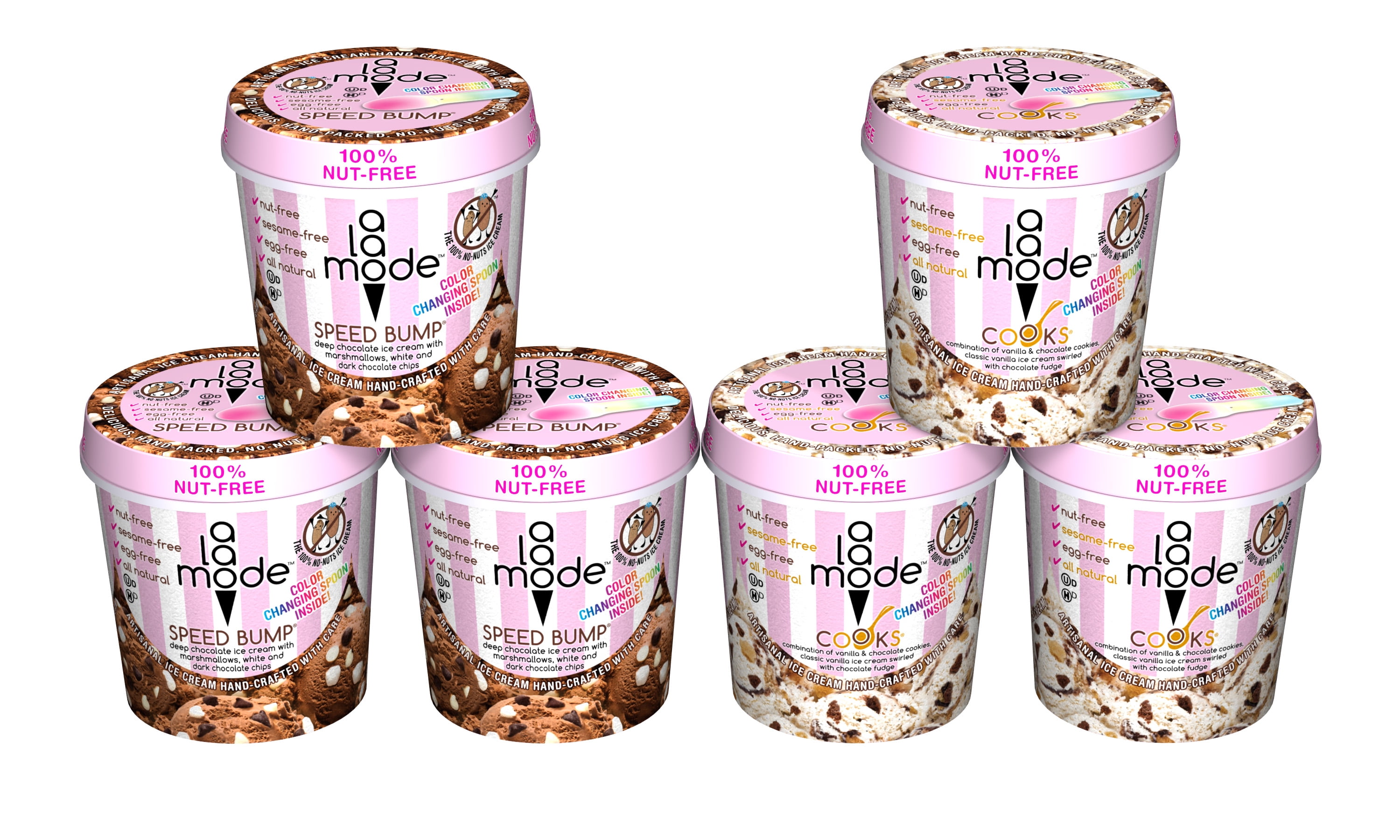 A La Mode 6ct, 16 oz Speed Bump & Cooks Ice Cream Pints Cooks Ice
